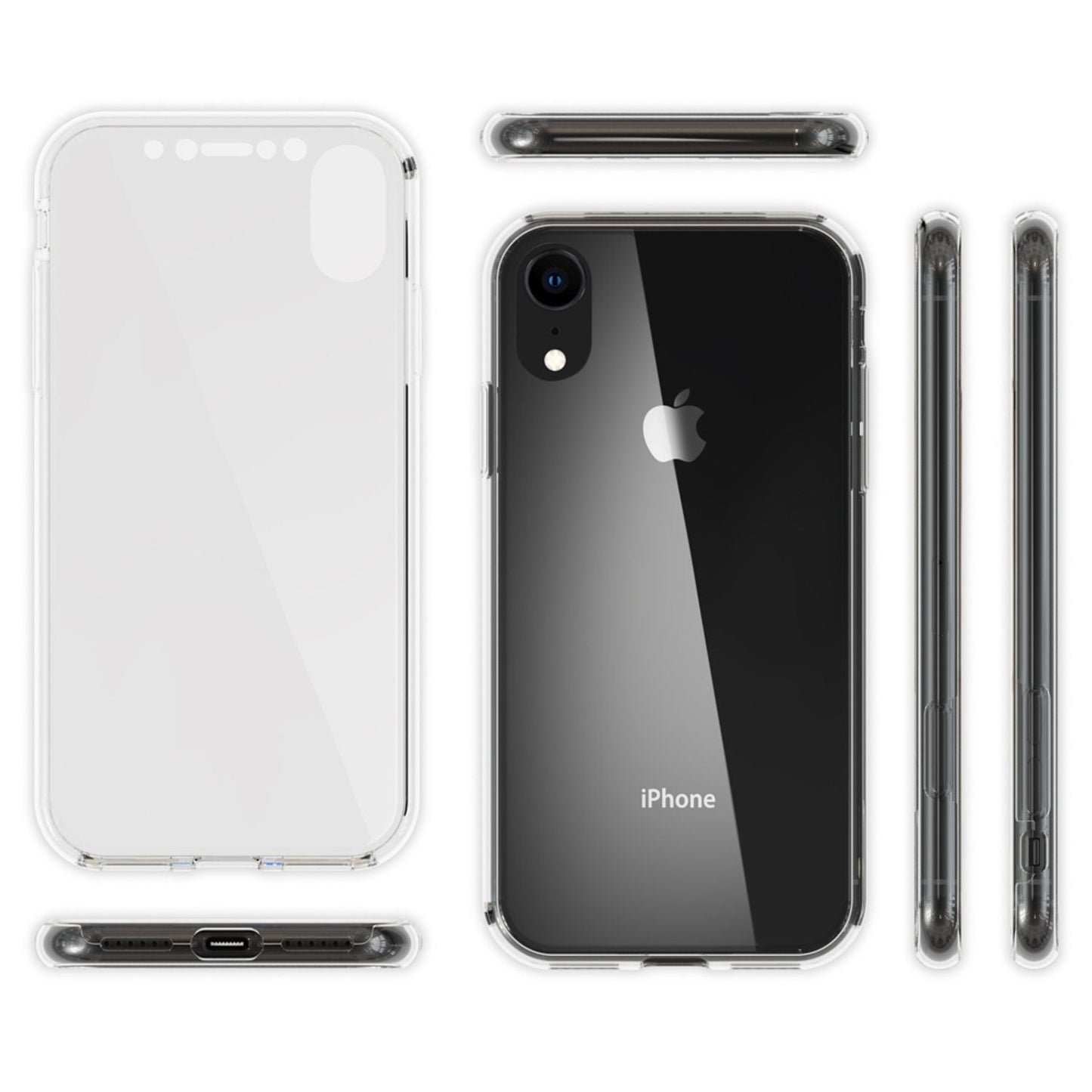 NALIA 360 Grad Hülle kompatibel mit iPhone XR, Full Cover Rundum Doppel-Schutz, Dünnes Ganzkörper Case Silikon Etui Handytasche, Displayschutz & Rückseite Handyhülle