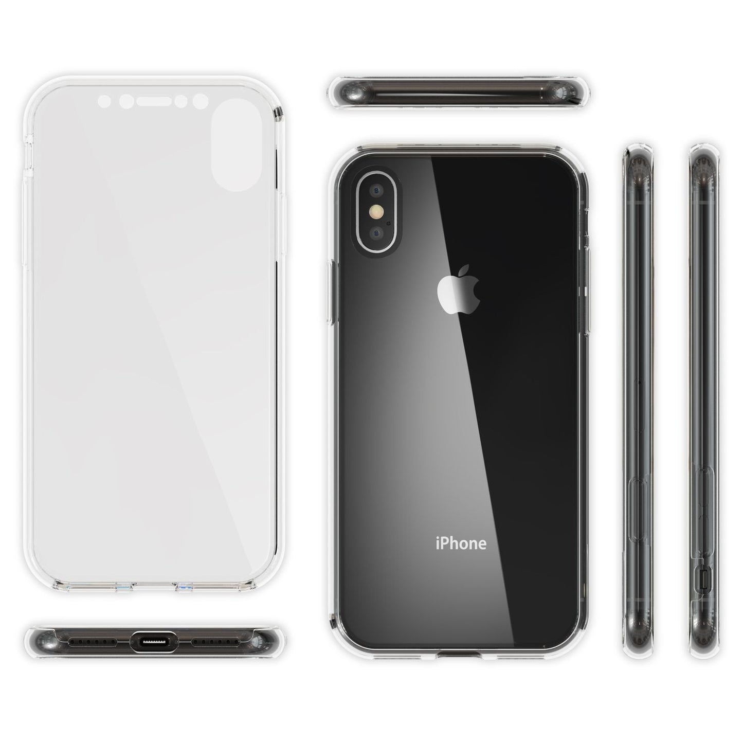 NALIA 360 Grad Handyhülle kompatibel mit iPhone XS Max, Full Cover Rundum Doppel-Schutz, Dünnes Ganzkörper Case Silikon Etui Handytasche, Displayschutz & Rückseite Hülle
