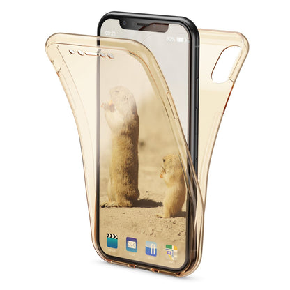 NALIA 360 Grad Handyhülle kompatibel mit Apple iPhone X XS, Full-Cover vorne hinten Hülle Doppel-Schutz, Dünn Ganzkörper Case Silikon Etui Handytasche Displayschutz Rückseite