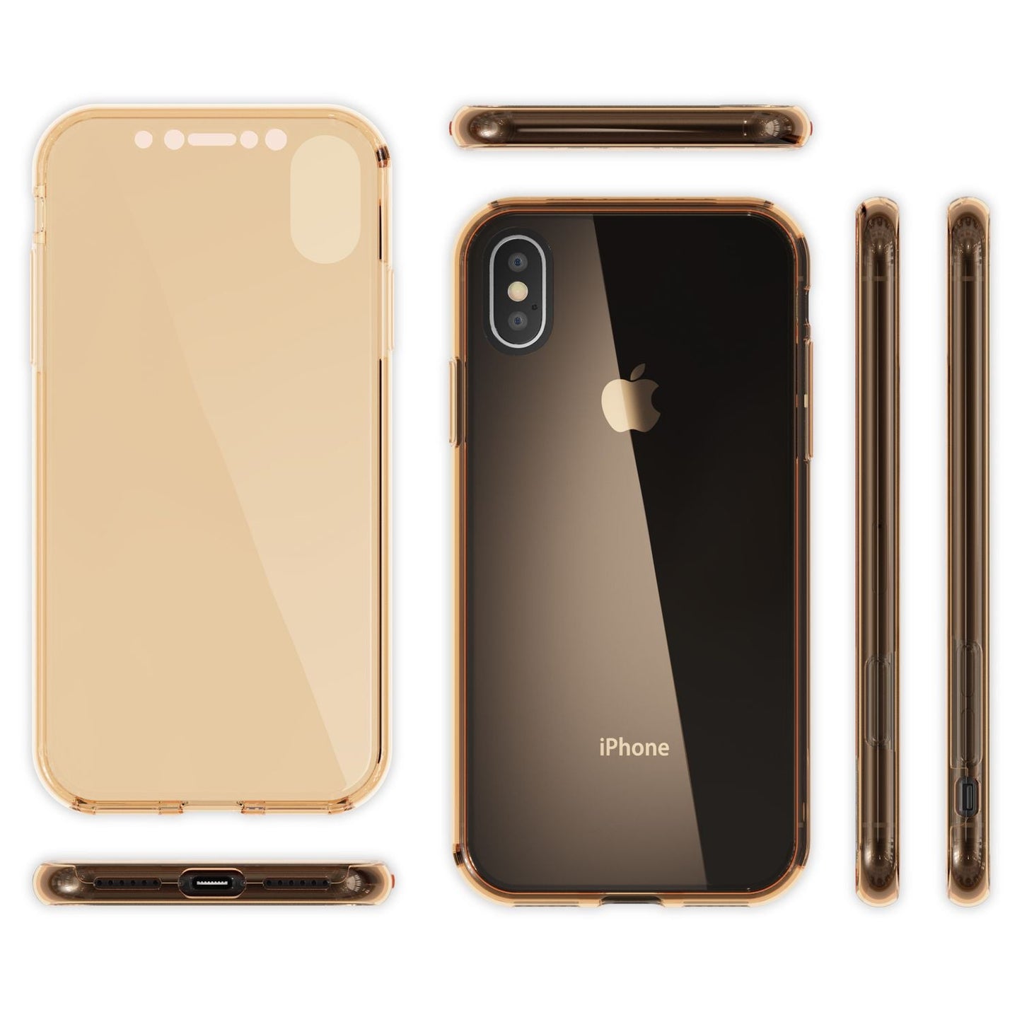 NALIA 360 Grad Handyhülle kompatibel mit Apple iPhone X XS, Full-Cover vorne hinten Hülle Doppel-Schutz, Dünn Ganzkörper Case Silikon Etui Handytasche Displayschutz Rückseite