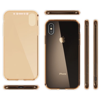 NALIA 360 Grad Handyhülle kompatibel mit Apple iPhone X XS, Full-Cover vorne hinten Hülle Doppel-Schutz, Dünn Ganzkörper Case Silikon Etui Handytasche Displayschutz Rückseite