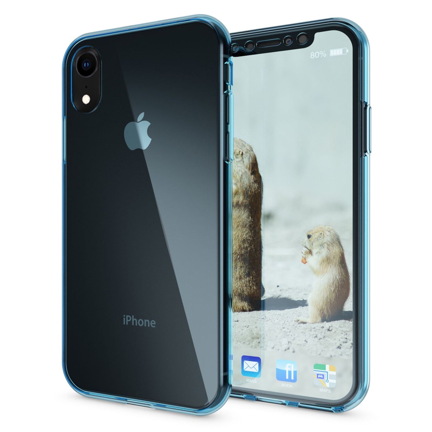 NALIA 360 Grad Hülle kompatibel mit iPhone XR, Full Cover Rundum Doppel-Schutz, Dünnes Ganzkörper Case Silikon Etui Handytasche, Displayschutz & Rückseite Handyhülle