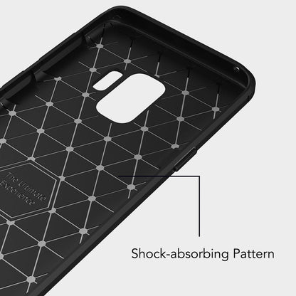 NALIA Silikonhülle für Samsung Galaxy S9 – Rutschfest & Matt – VORTEX (Gebürstete Optik & Carbon Design) – Marke aus Berlin