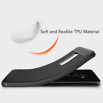 NALIA Silikonhülle für Samsung Galaxy S9 Plus – Rutschfest & Matt – VORTEX (Gebürstete Optik & Carbon Design) – Marke aus Berlin