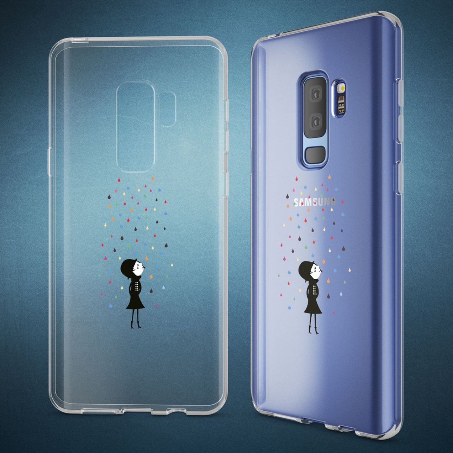 NALIA Handyhülle kompatibel mit Samsung Galaxy S9 Plus, Slim Silikon Motiv Case Crystal Schutzhülle Dünn Durchsichtig, Etui Handy-Tasche Back-Cover Transparent Bumper