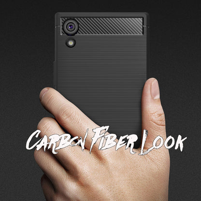 NALIA Silikonhülle für Sony Xperia XA1 Ultra – Rutschfest & Matt – VORTEX (Gebürstete Optik & Carbon Design) – Marke aus Berlin