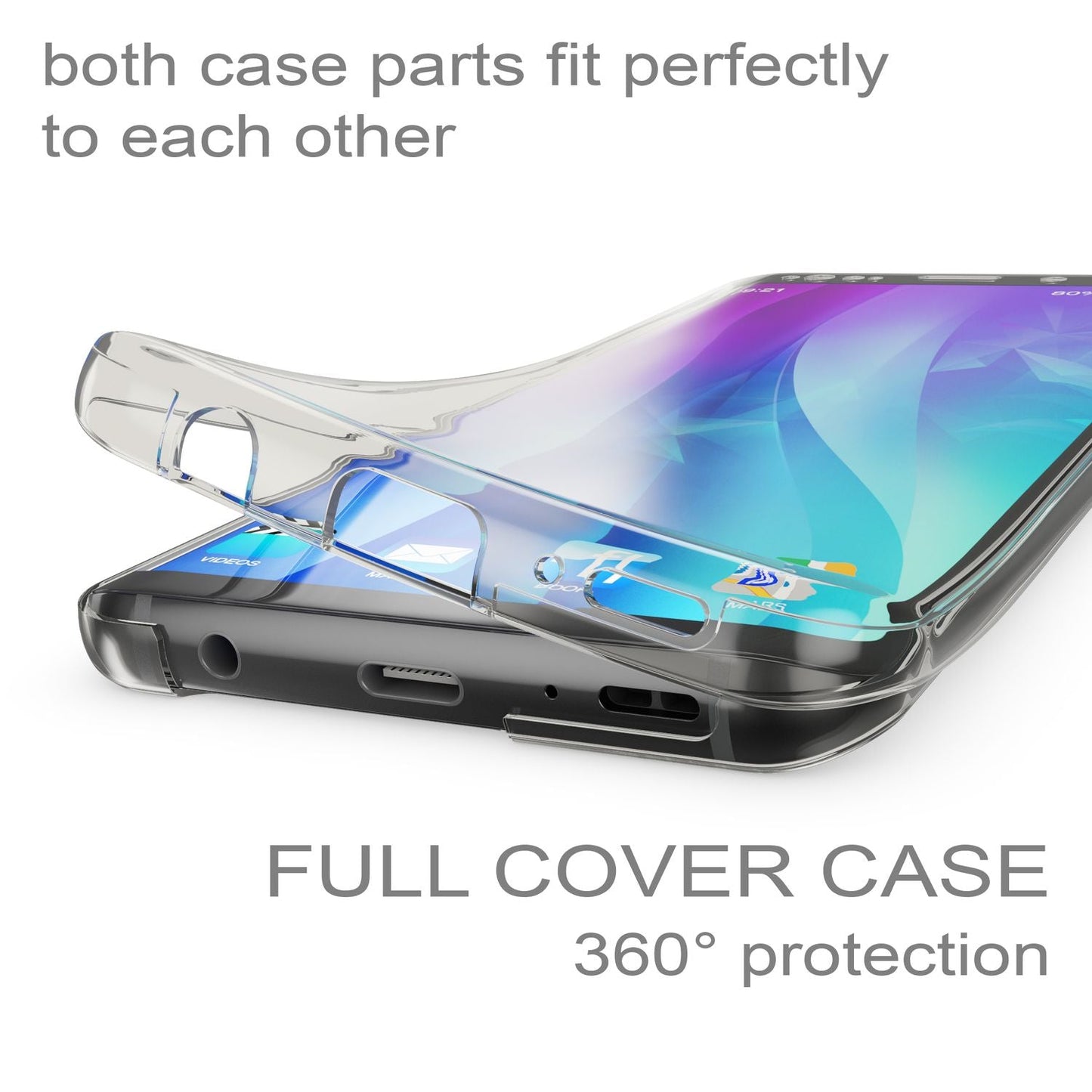 NALIA 360 Grad Hülle kompatibel mit Samsung Galaxy S9, Full Cover vorne & hinten Rundum Doppel-Schutz, Dünnes Ganzkörper Case Silikon Etui, Transparenter Displayschutz & Rückseite