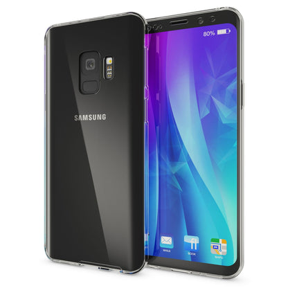 NALIA 360 Grad Hülle kompatibel mit Samsung Galaxy S9, Full Cover vorne & hinten Rundum Doppel-Schutz, Dünnes Ganzkörper Case Silikon Etui, Transparenter Displayschutz & Rückseite