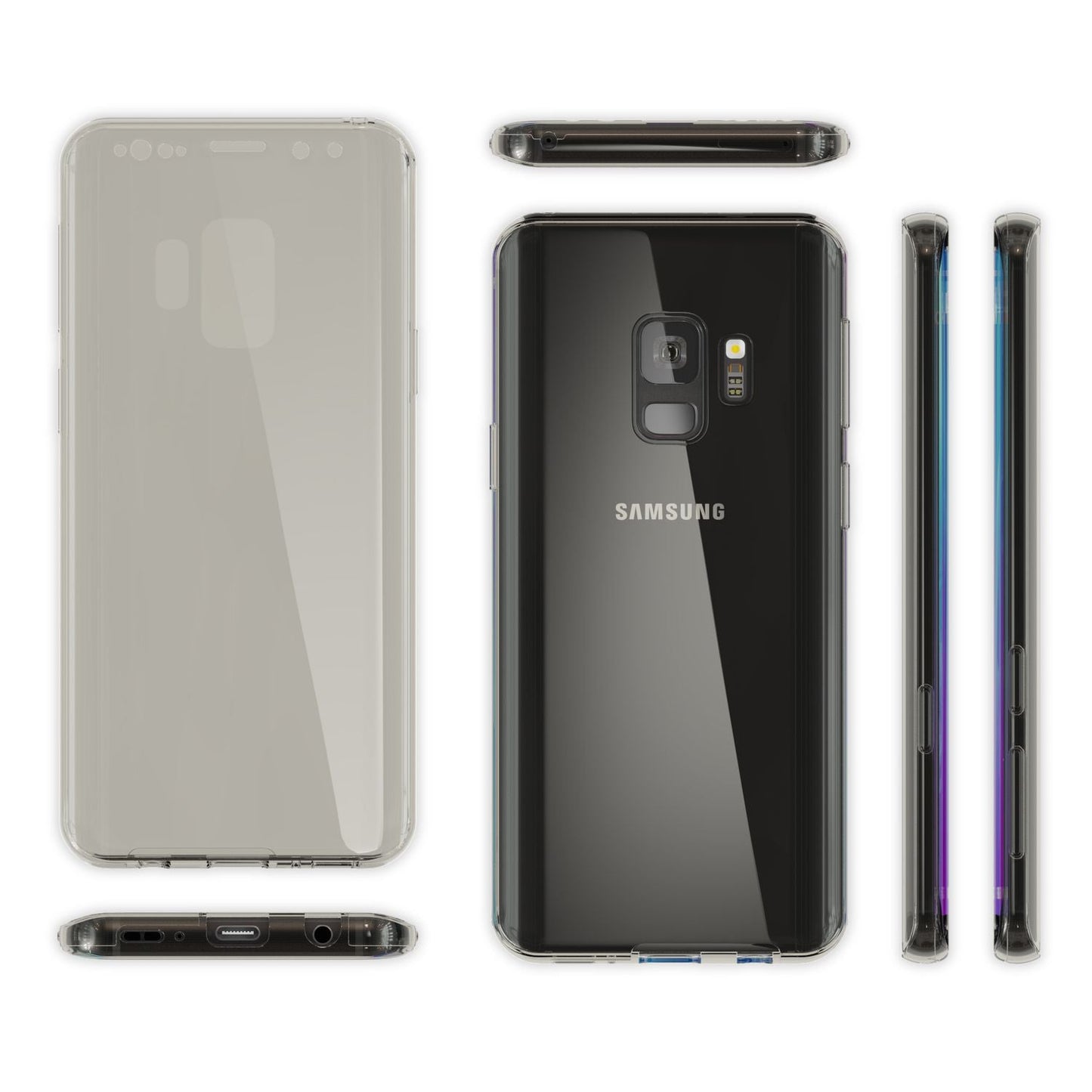 NALIA 360 Grad Hülle kompatibel mit Samsung Galaxy S9, Full Cover vorne & hinten Rundum Doppel-Schutz, Dünnes Ganzkörper Case Silikon Etui, Transparenter Displayschutz & Rückseite