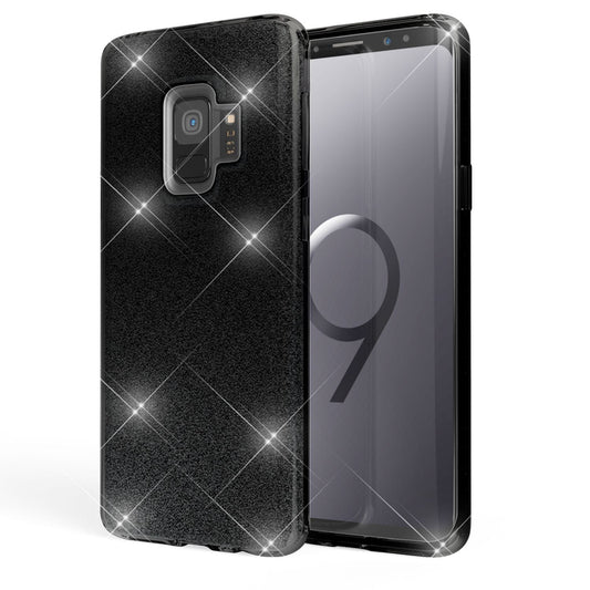 NALIA Glitzerhülle für Samsung Galaxy S9 – Funkelnder Glitzer-Look & Grip – SHINEPOP (Silikon Case) – Marke aus Berlin