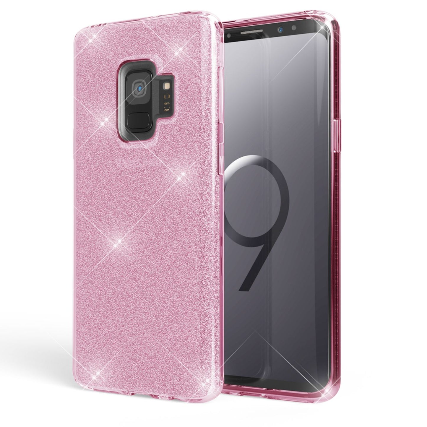 NALIA Glitzerhülle für Samsung Galaxy S9 – Funkelnder Glitzer-Look & Grip – SHINEPOP (Silikon Case) – Marke aus Berlin