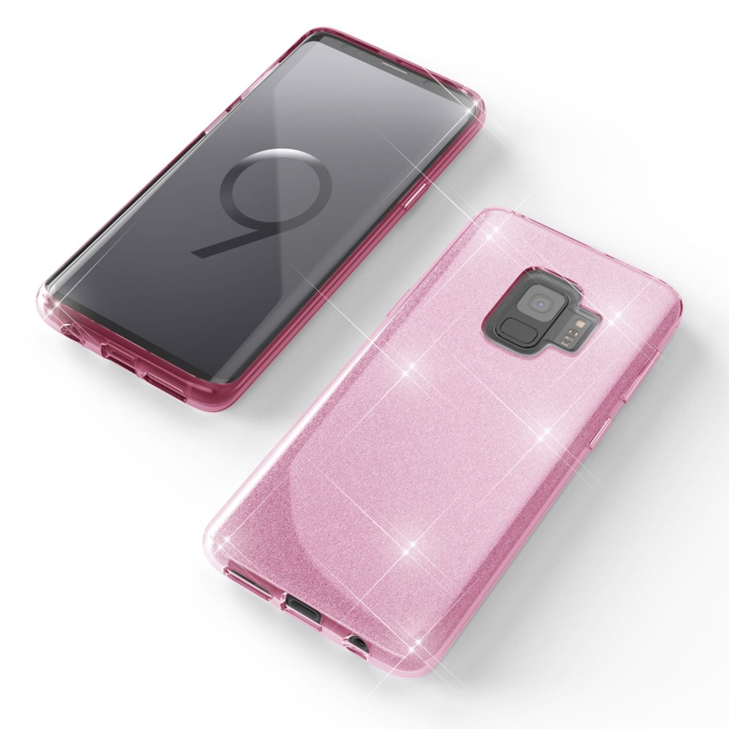 NALIA Glitzerhülle für Samsung Galaxy S9 – Funkelnder Glitzer-Look & Grip – SHINEPOP (Silikon Case) – Marke aus Berlin