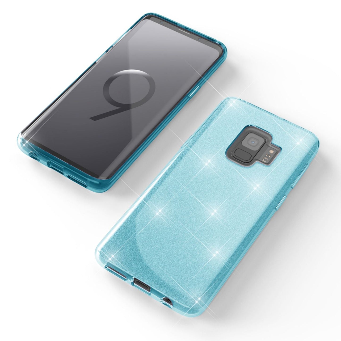 NALIA Glitzerhülle für Samsung Galaxy S9 – Funkelnder Glitzer-Look & Grip – SHINEPOP (Silikon Case) – Marke aus Berlin