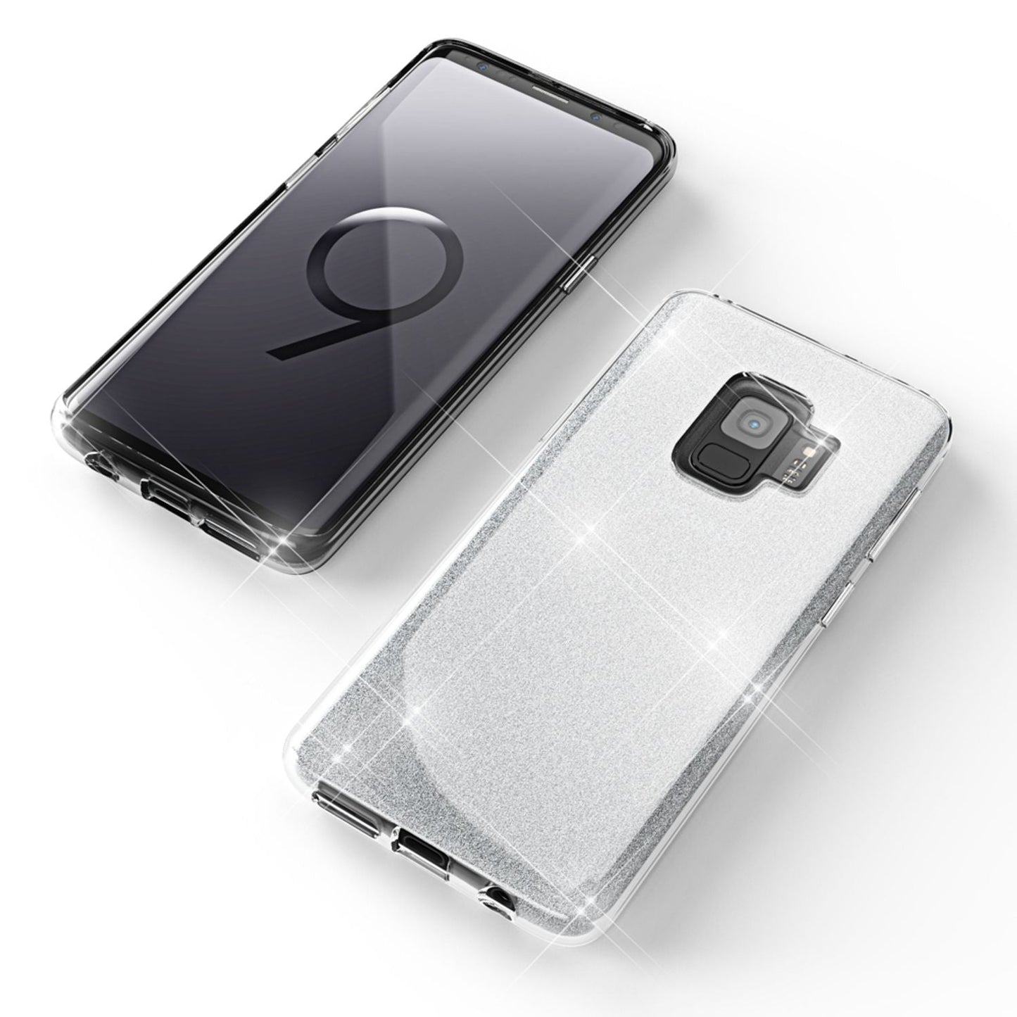 NALIA Glitzerhülle für Samsung Galaxy S9 – Funkelnder Glitzer-Look & Grip – SHINEPOP (Silikon Case) – Marke aus Berlin