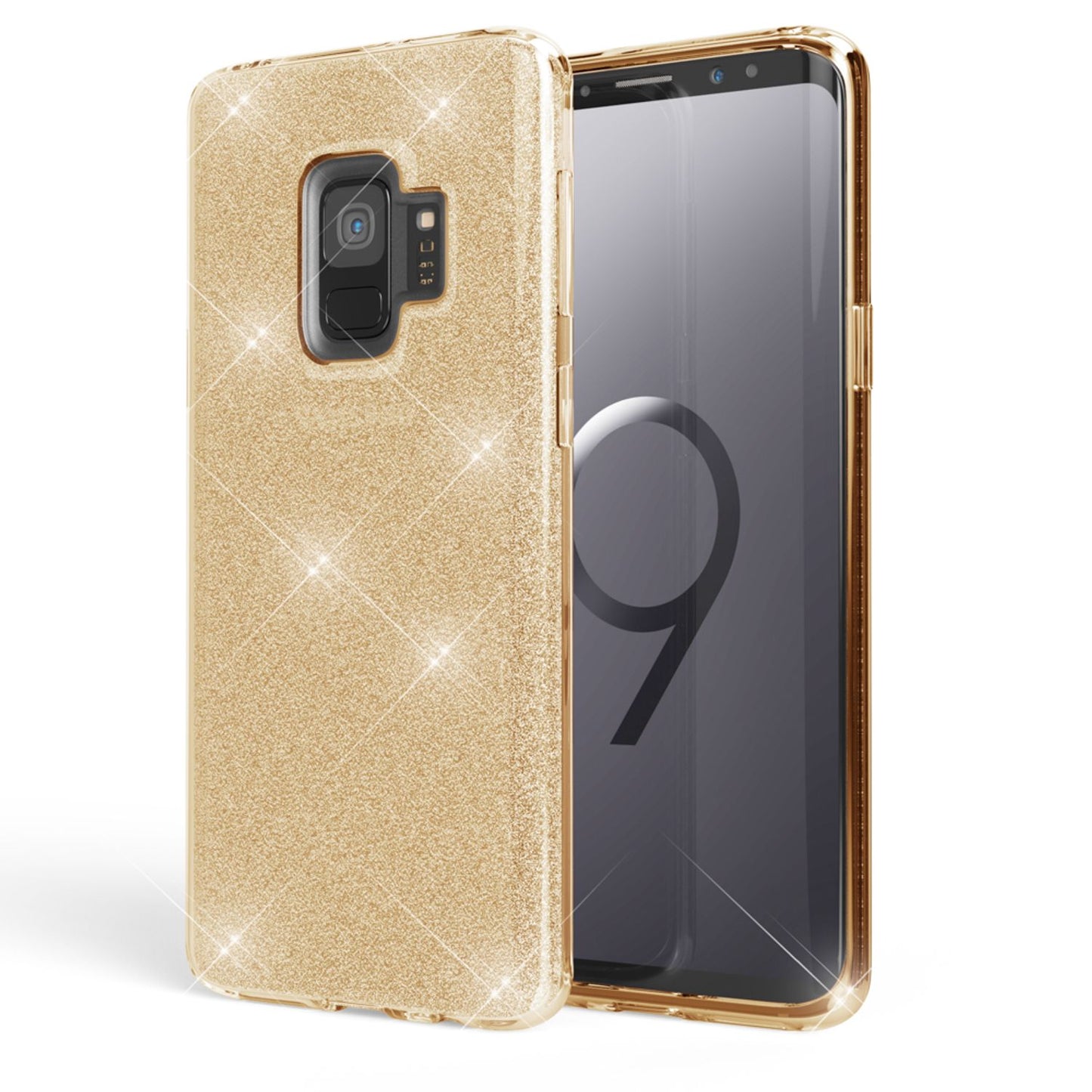 NALIA Glitzerhülle für Samsung Galaxy S9 – Funkelnder Glitzer-Look & Grip – SHINEPOP (Silikon Case) – Marke aus Berlin