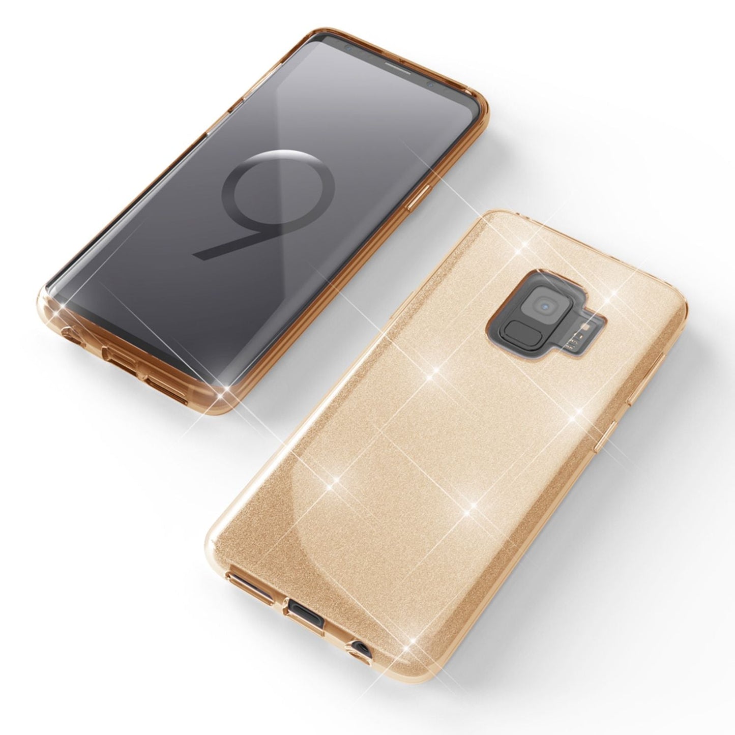 NALIA Glitzerhülle für Samsung Galaxy S9 – Funkelnder Glitzer-Look & Grip – SHINEPOP (Silikon Case) – Marke aus Berlin