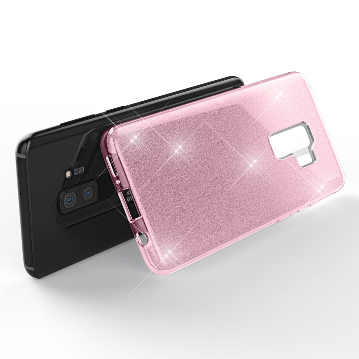 NALIA Glitzerhülle für Samsung Galaxy S9 Plus – Funkelnder Glitzer-Look & Grip – SHINEPOP (Silikon Case) – Marke aus Berlin