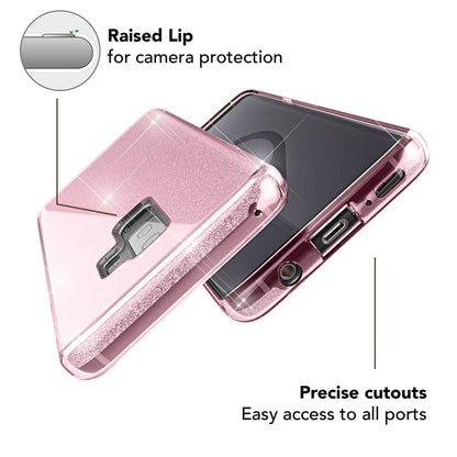 NALIA Glitzerhülle für Samsung Galaxy S9 Plus – Funkelnder Glitzer-Look & Grip – SHINEPOP (Silikon Case) – Marke aus Berlin
