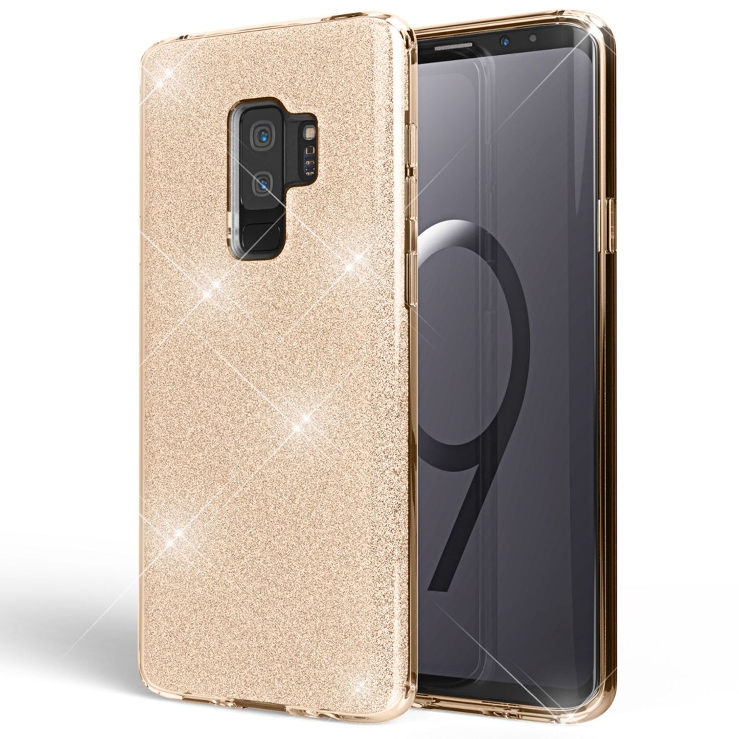 NALIA Glitzerhülle für Samsung Galaxy S9 Plus – Funkelnder Glitzer-Look & Grip – SHINEPOP (Silikon Case) – Marke aus Berlin