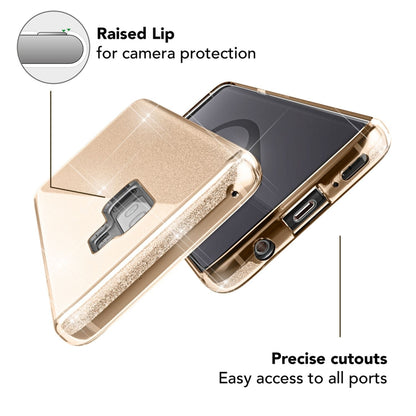 NALIA Glitzerhülle für Samsung Galaxy S9 Plus – Funkelnder Glitzer-Look & Grip – SHINEPOP (Silikon Case) – Marke aus Berlin