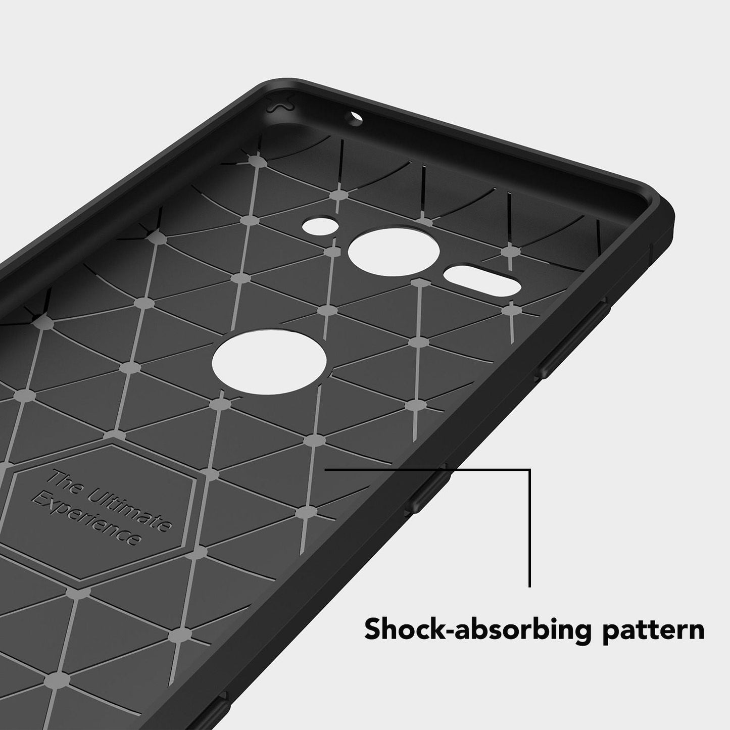 NALIA Silikonhülle für Sony Xperia XZ2 Compact – Rutschfest & Matt – VORTEX (Gebürstete Optik & Carbon Design) – Marke aus Berlin