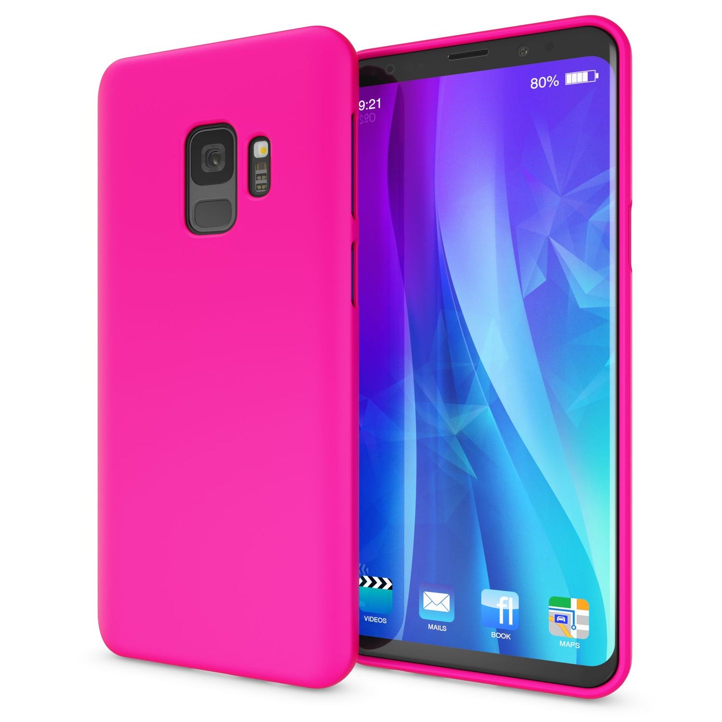 NALIA Neon Silikonhülle für Samsung Galaxy S9 – Soft-Touch & Signal-Neon – NEONSHOCK (Matte Schutzhülle) – Marke aus Berlin