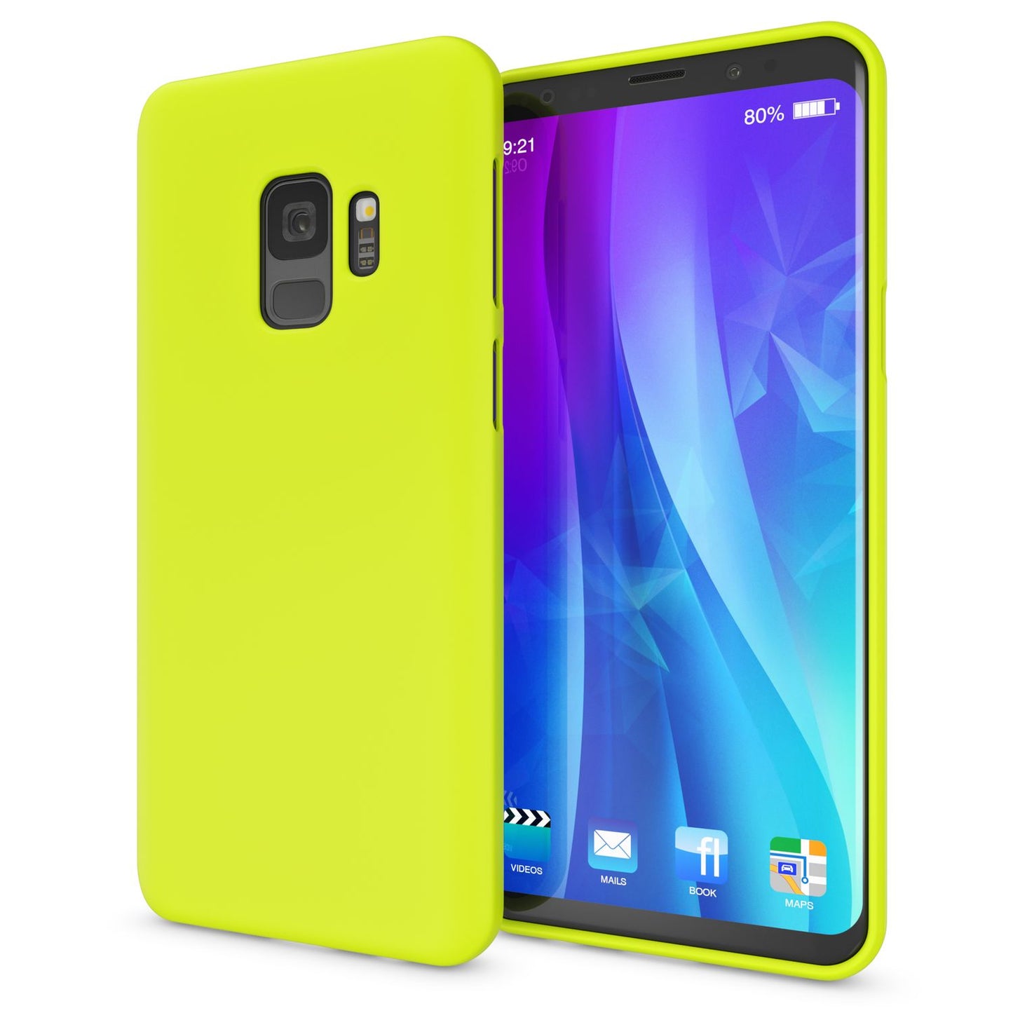 NALIA Neon Silikonhülle für Samsung Galaxy S9 – Soft-Touch & Signal-Neon – NEONSHOCK (Matte Schutzhülle) – Marke aus Berlin
