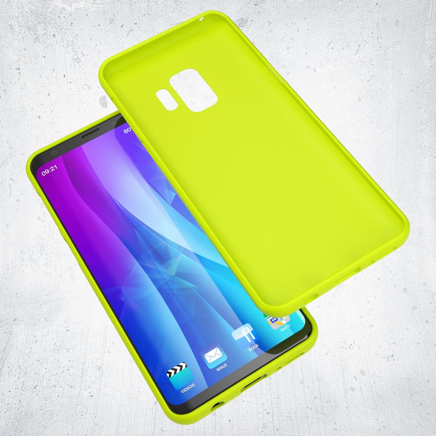NALIA Neon Silikonhülle für Samsung Galaxy S9 – Soft-Touch & Signal-Neon – NEONSHOCK (Matte Schutzhülle) – Marke aus Berlin