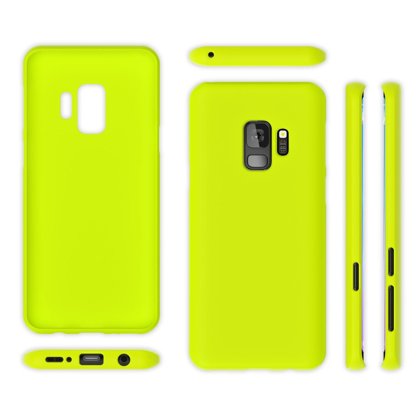 NALIA Neon Silikonhülle für Samsung Galaxy S9 – Soft-Touch & Signal-Neon – NEONSHOCK (Matte Schutzhülle) – Marke aus Berlin