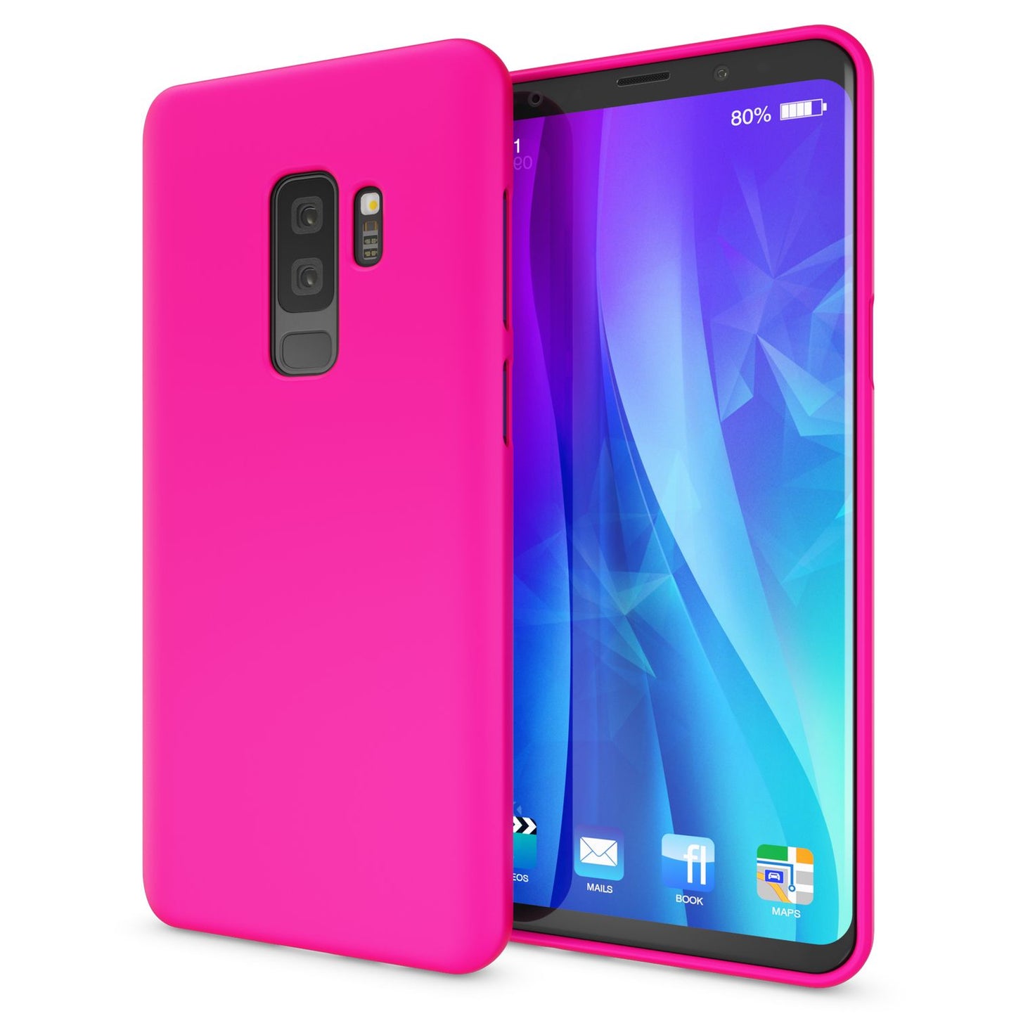 NALIA Neon Silikonhülle für Samsung Galaxy S9 Plus – Soft-Touch & Signal-Neon – NEONSHOCK (Matte Schutzhülle) – Marke aus Berlin