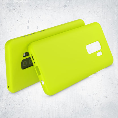 NALIA Neon Silikonhülle für Samsung Galaxy S9 Plus – Soft-Touch & Signal-Neon – NEONSHOCK (Matte Schutzhülle) – Marke aus Berlin