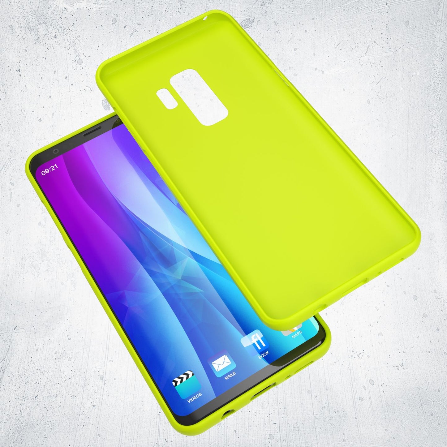 NALIA Neon Silikonhülle für Samsung Galaxy S9 Plus – Soft-Touch & Signal-Neon – NEONSHOCK (Matte Schutzhülle) – Marke aus Berlin