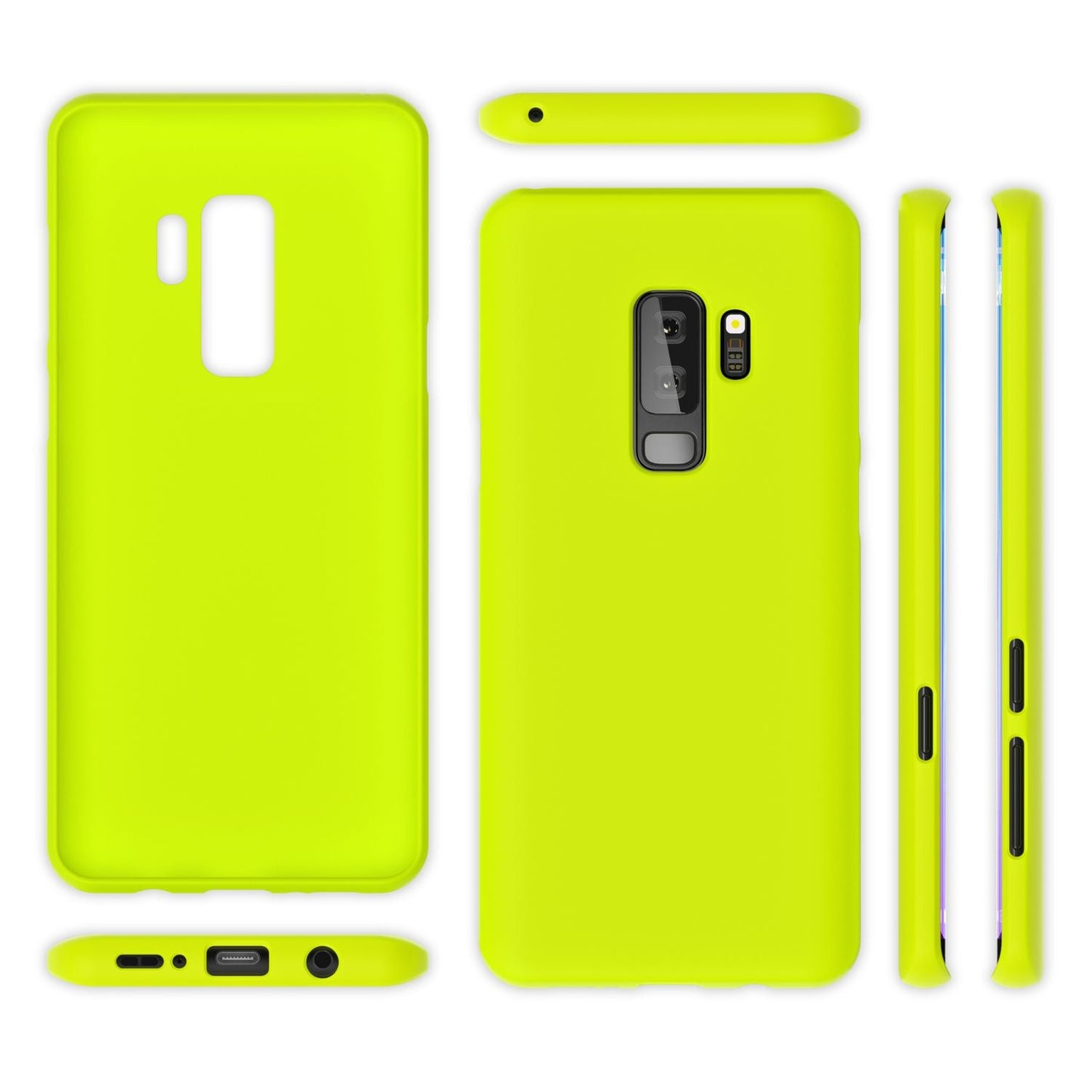 NALIA Neon Silikonhülle für Samsung Galaxy S9 Plus – Soft-Touch & Signal-Neon – NEONSHOCK (Matte Schutzhülle) – Marke aus Berlin