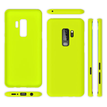 NALIA Neon Silikonhülle für Samsung Galaxy S9 Plus – Soft-Touch & Signal-Neon – NEONSHOCK (Matte Schutzhülle) – Marke aus Berlin