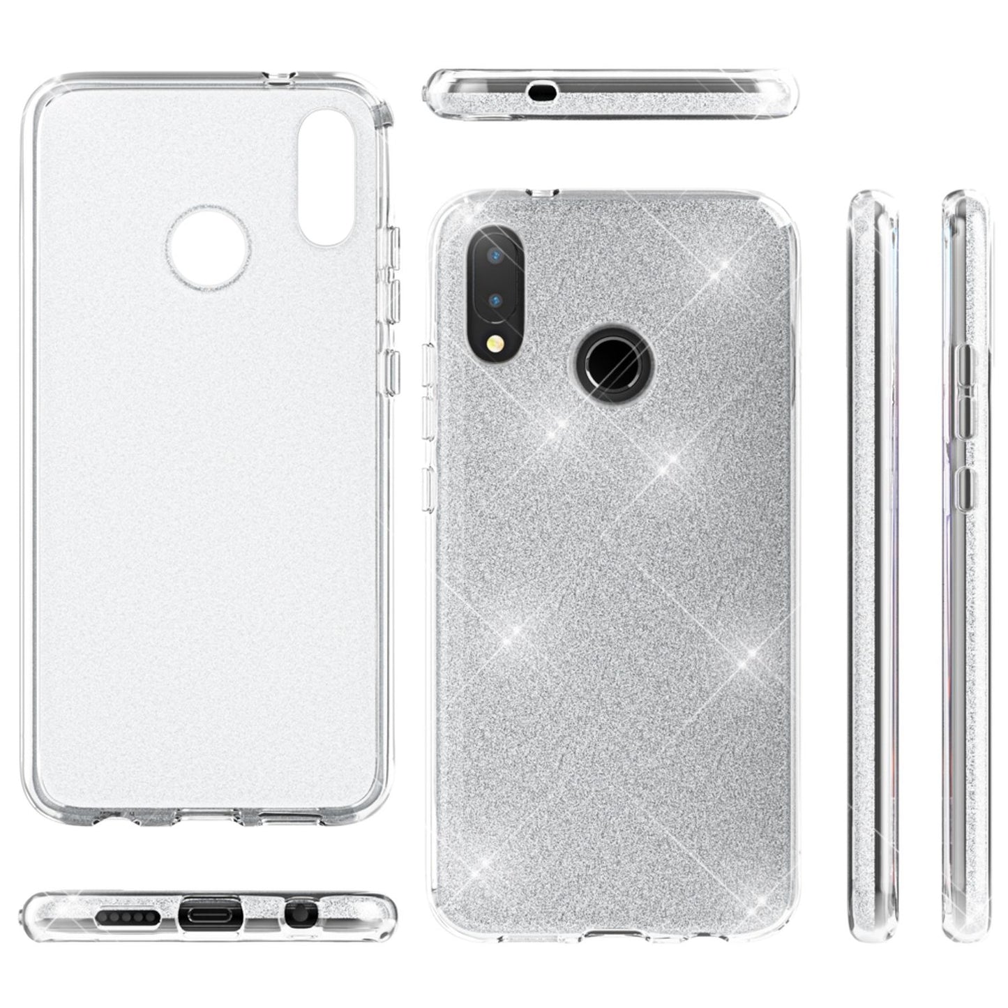 NALIA Glitzerhülle für Huawei P20 Lite – Funkelnder Glitzer-Look & Grip – SHINEPOP (Silikon Case) – Marke aus Berlin