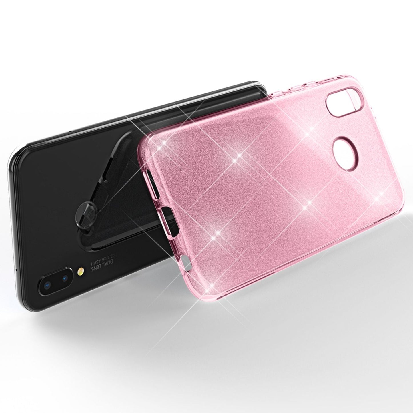 NALIA Glitzerhülle für Huawei P20 Lite – Funkelnder Glitzer-Look & Grip – SHINEPOP (Silikon Case) – Marke aus Berlin