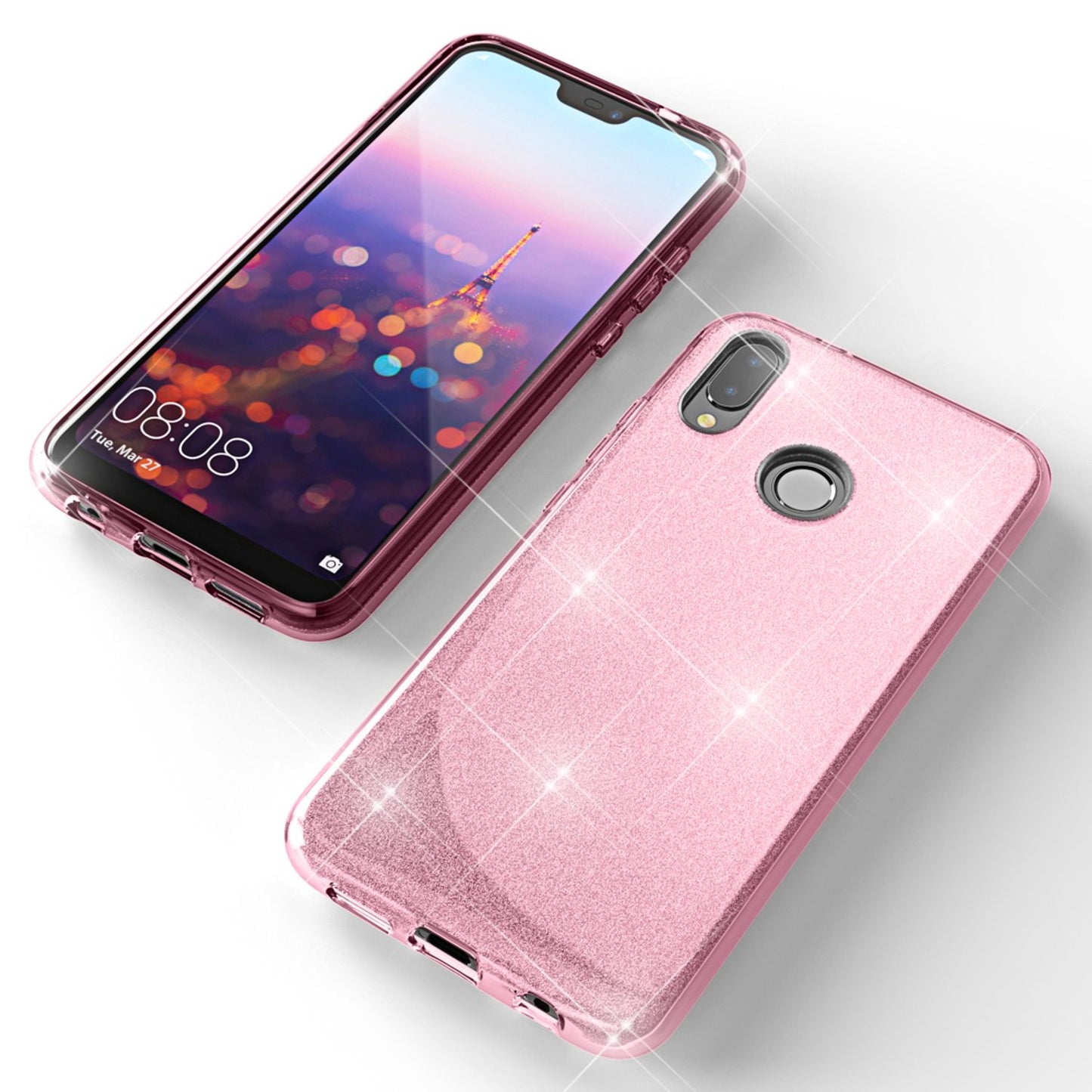 NALIA Glitzerhülle für Huawei P20 Lite – Funkelnder Glitzer-Look & Grip – SHINEPOP (Silikon Case) – Marke aus Berlin