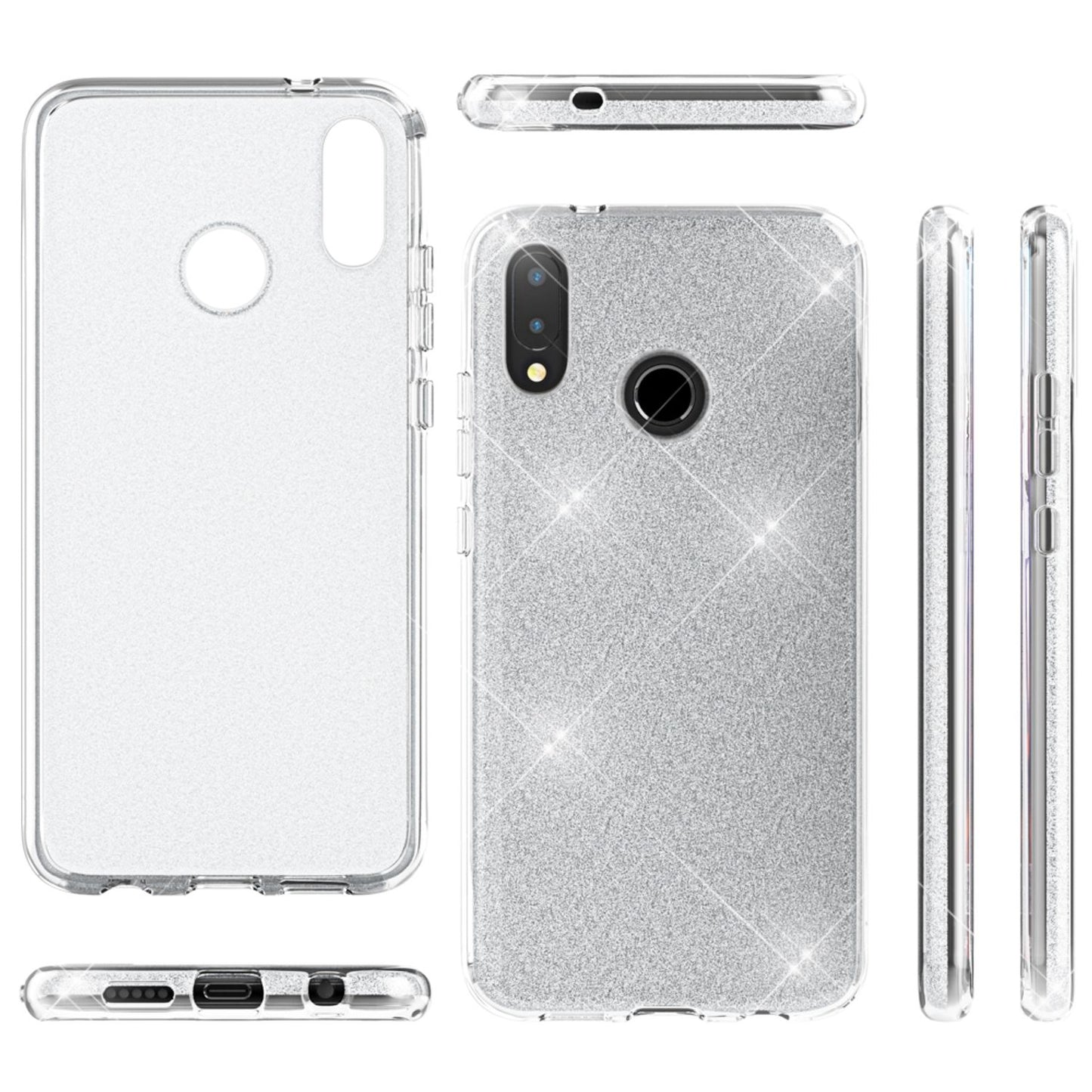 NALIA Glitzerhülle für Huawei P20 Lite – Funkelnder Glitzer-Look & Grip – SHINEPOP (Silikon Case) – Marke aus Berlin