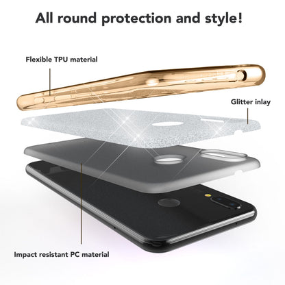 NALIA Glitzerhülle für Huawei P20 Lite – Funkelnder Glitzer-Look & Grip – SHINEPOP (Silikon Case) – Marke aus Berlin