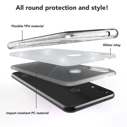 NALIA Glitzerhülle für Huawei P20 Lite – Funkelnder Glitzer-Look & Grip – SHINEPOP (Silikon Case) – Marke aus Berlin