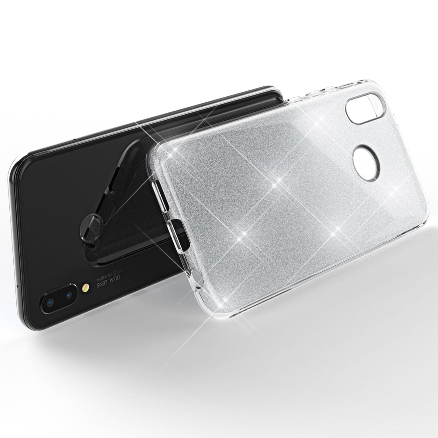 NALIA Glitzerhülle für Huawei P20 Lite – Funkelnder Glitzer-Look & Grip – SHINEPOP (Silikon Case) – Marke aus Berlin