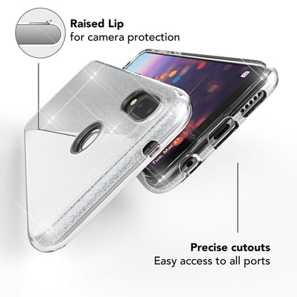 NALIA Glitzerhülle für Huawei P20 Lite – Funkelnder Glitzer-Look & Grip – SHINEPOP (Silikon Case) – Marke aus Berlin