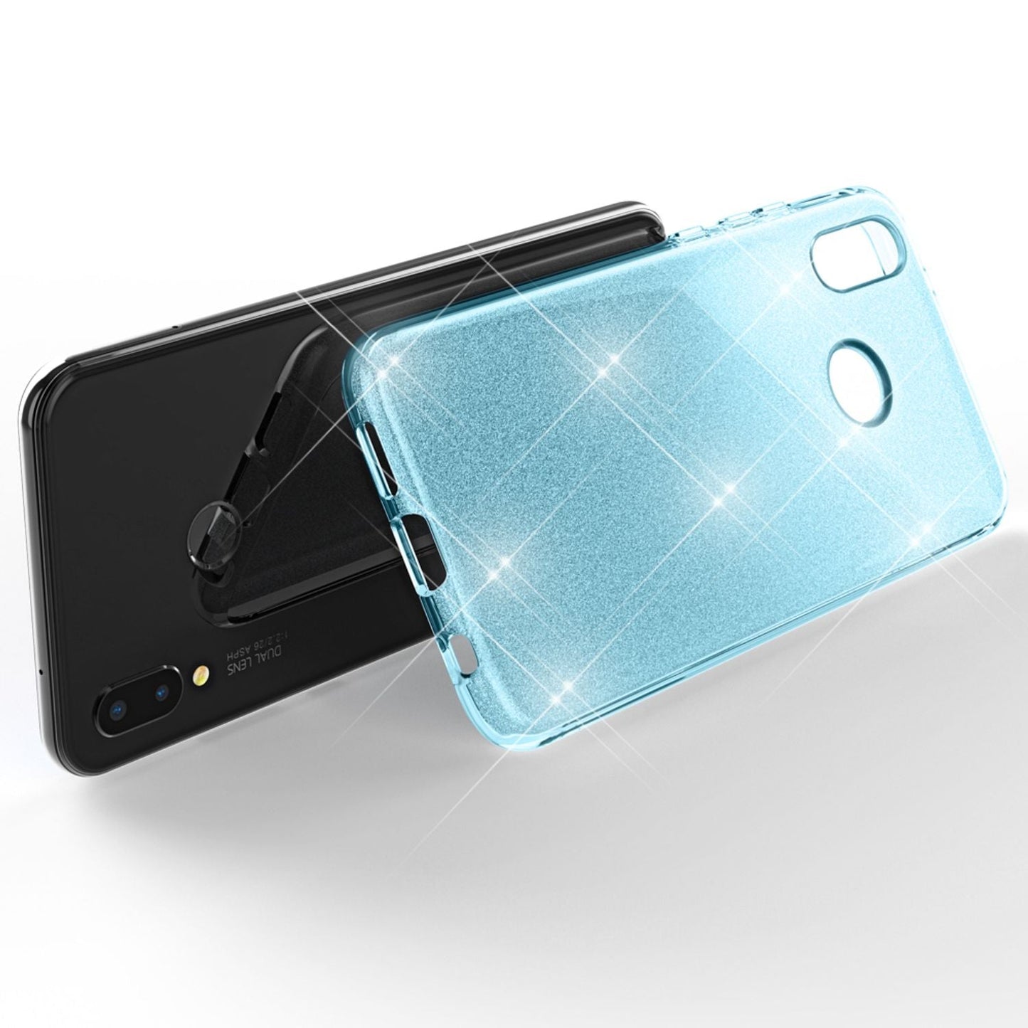 NALIA Glitzerhülle für Huawei P20 Lite – Funkelnder Glitzer-Look & Grip – SHINEPOP (Silikon Case) – Marke aus Berlin