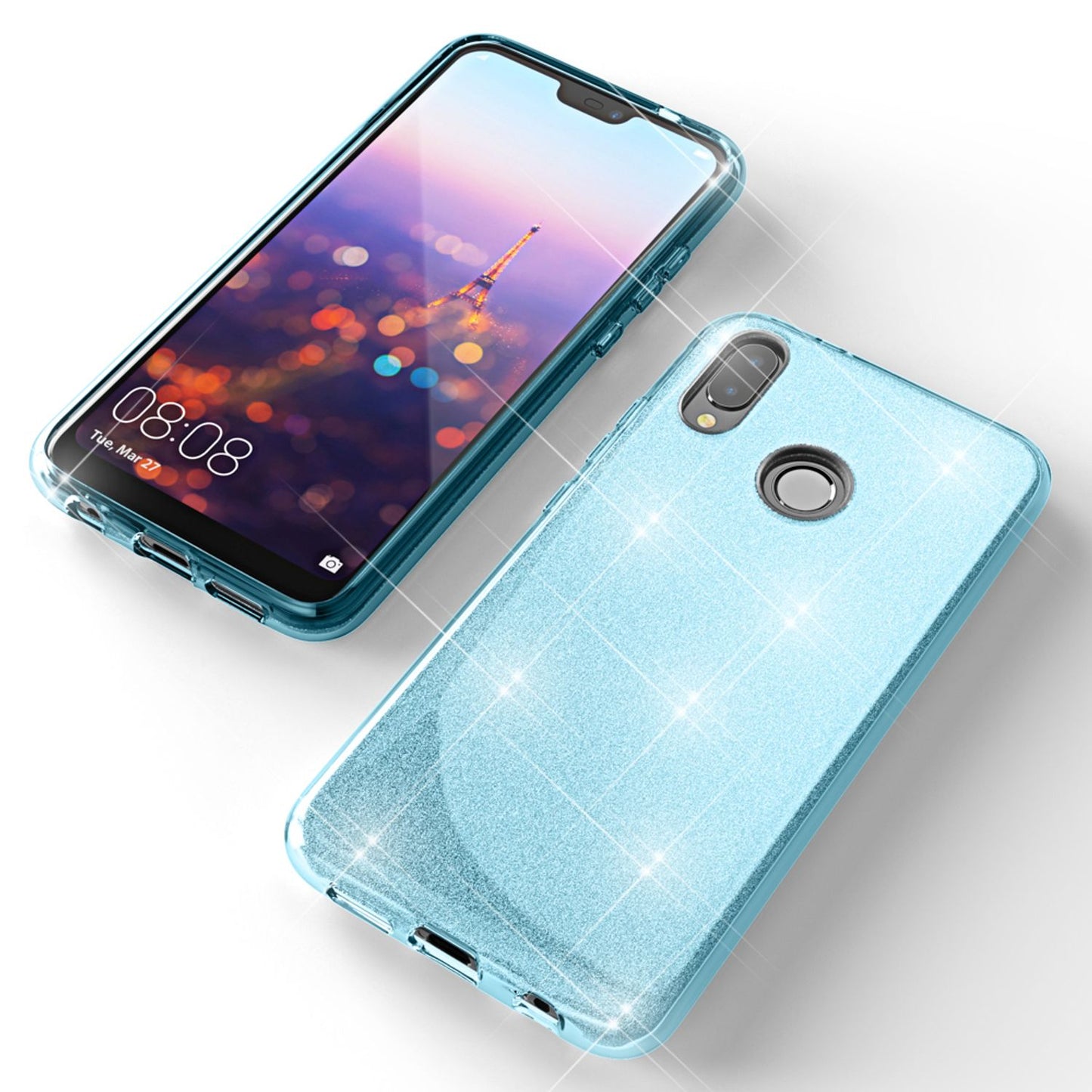 NALIA Glitzerhülle für Huawei P20 Lite – Funkelnder Glitzer-Look & Grip – SHINEPOP (Silikon Case) – Marke aus Berlin