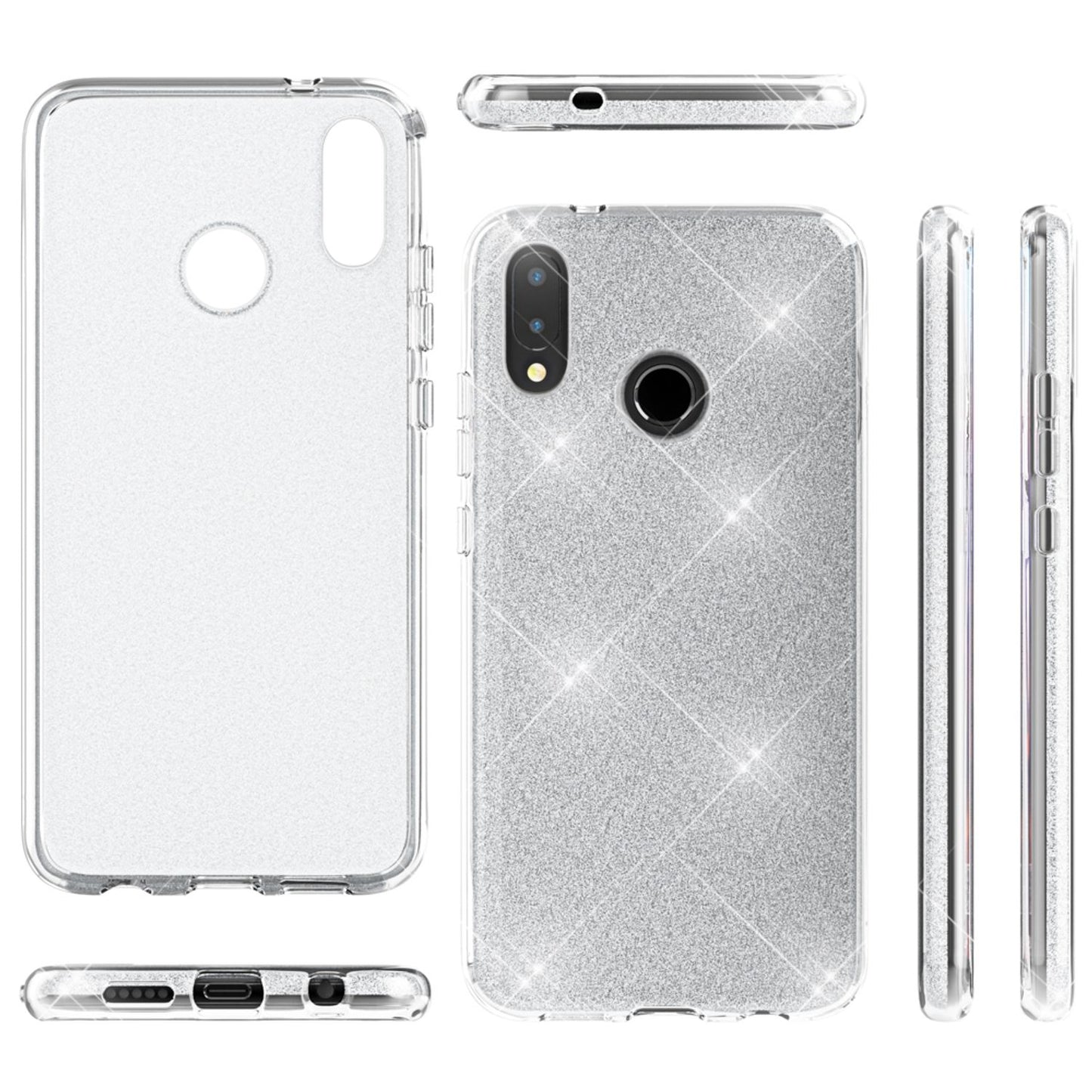 NALIA Glitzerhülle für Huawei P20 Lite – Funkelnder Glitzer-Look & Grip – SHINEPOP (Silikon Case) – Marke aus Berlin