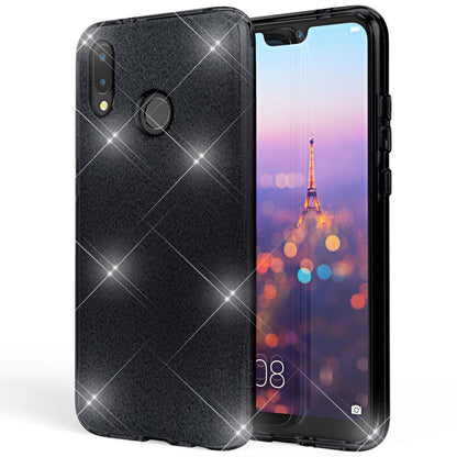 NALIA Glitzerhülle für Huawei P20 Lite – Funkelnder Glitzer-Look & Grip – SHINEPOP (Silikon Case) – Marke aus Berlin
