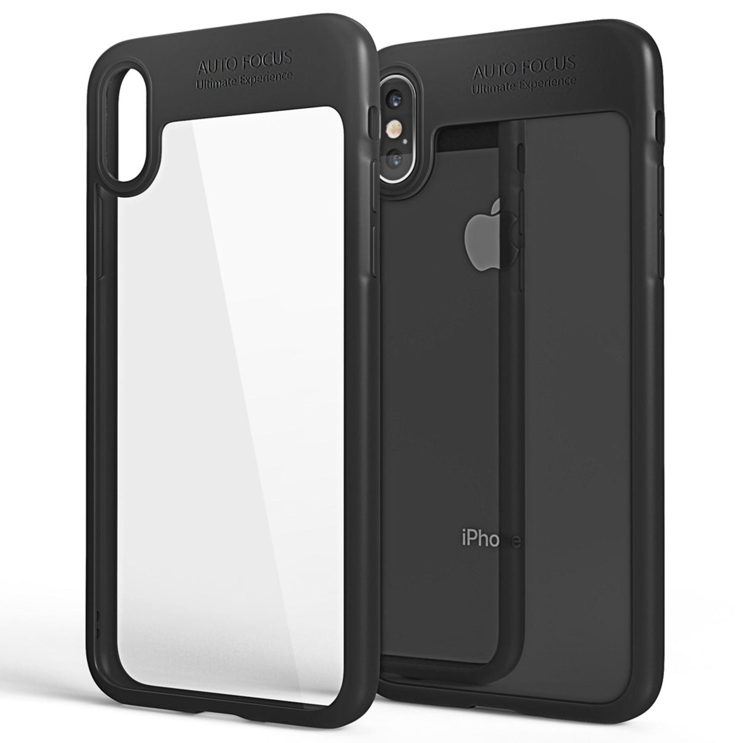 NALIA Handyhülle kompatibel mit iPhone X / XS, Durchsichtiges Hardcase & Silikon Bumper, Schutzhülle Cover Handy-Tasche Hülle Phone Case Transparent, Slim Backcover Etui Hardcover