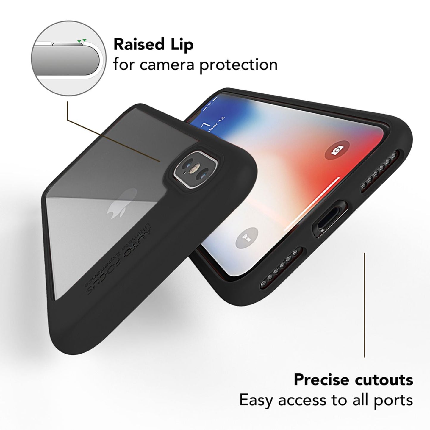 NALIA Handyhülle kompatibel mit iPhone X / XS, Durchsichtiges Hardcase & Silikon Bumper, Schutzhülle Cover Handy-Tasche Hülle Phone Case Transparent, Slim Backcover Etui Hardcover