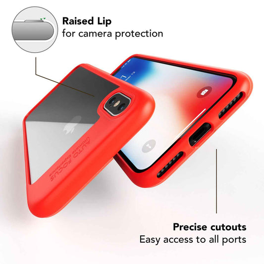 NALIA Handyhülle kompatibel mit iPhone X / XS, Durchsichtiges Hardcase & Silikon Bumper, Schutzhülle Cover Handy-Tasche Hülle Phone Case Transparent, Slim Backcover Etui Hardcover