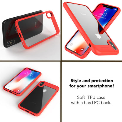 NALIA Handyhülle kompatibel mit iPhone X / XS, Durchsichtiges Hardcase & Silikon Bumper, Schutzhülle Cover Handy-Tasche Hülle Phone Case Transparent, Slim Backcover Etui Hardcover
